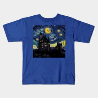 Starry Night Wizarding School Van Gogh Kids T-Shirt